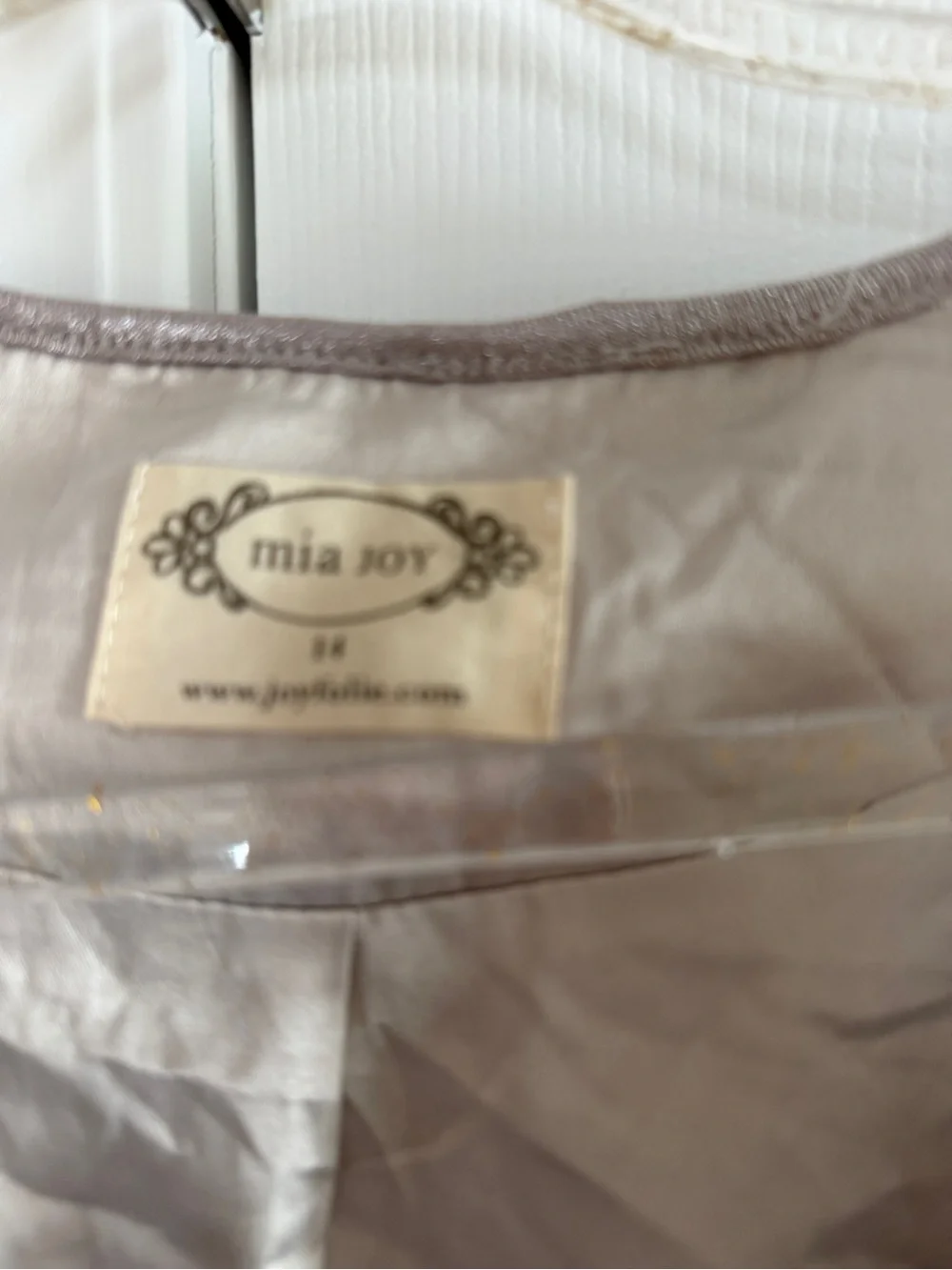 Sequin Open-Front Shrug - Taupe girls size 14 mia Joy Joyfolie